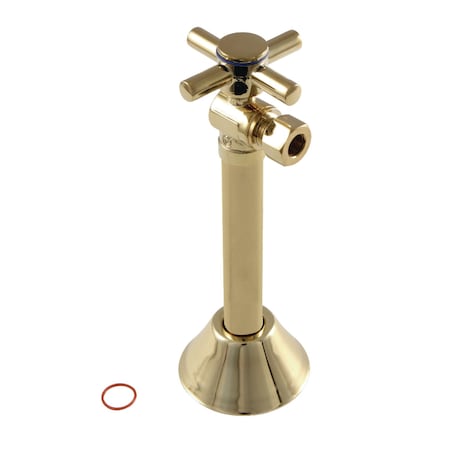Kingston Brass CC83202DX 1/2" Sweat x 3/8" O.D. Comp, Angle Shut Off Valve with 5" Extension, Polished Brass CC83202DX